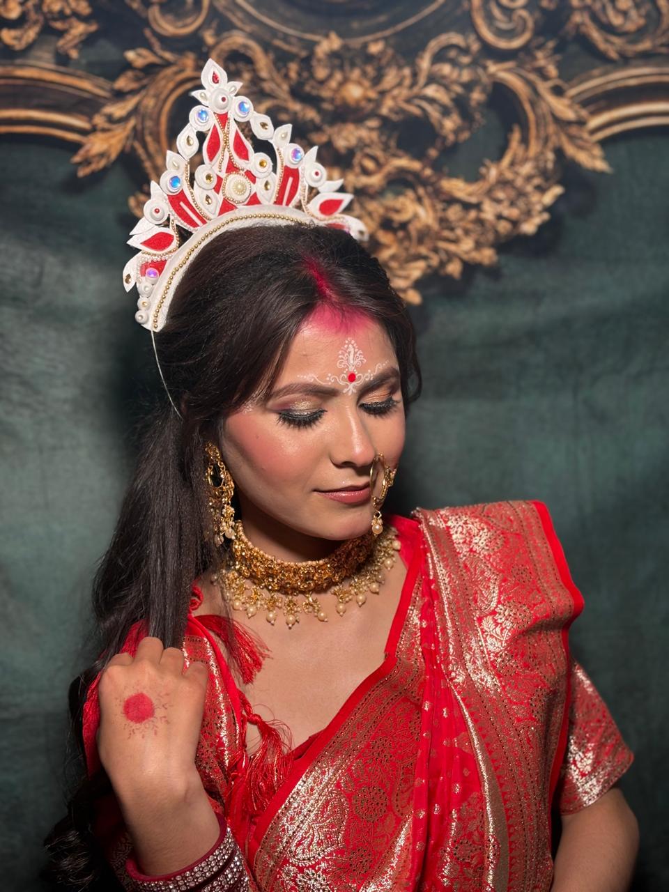 Bengali bridal makeup at home in Dehradun
