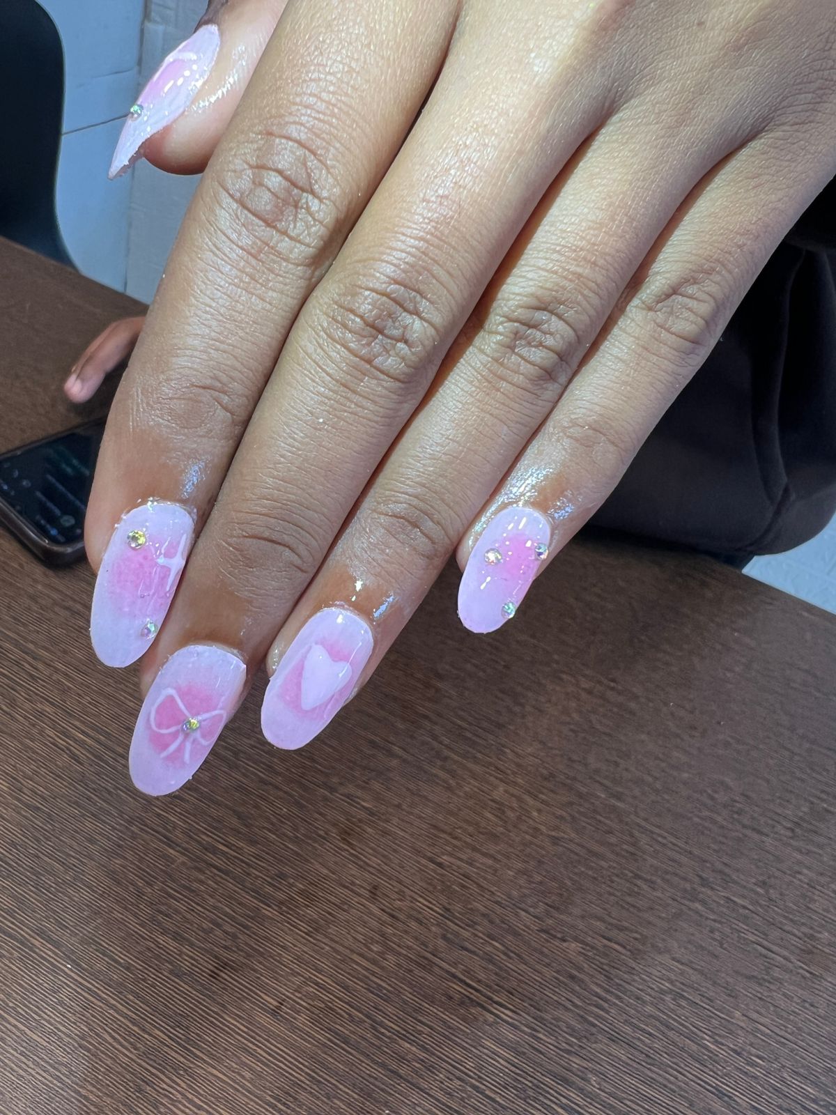 Pink nail art