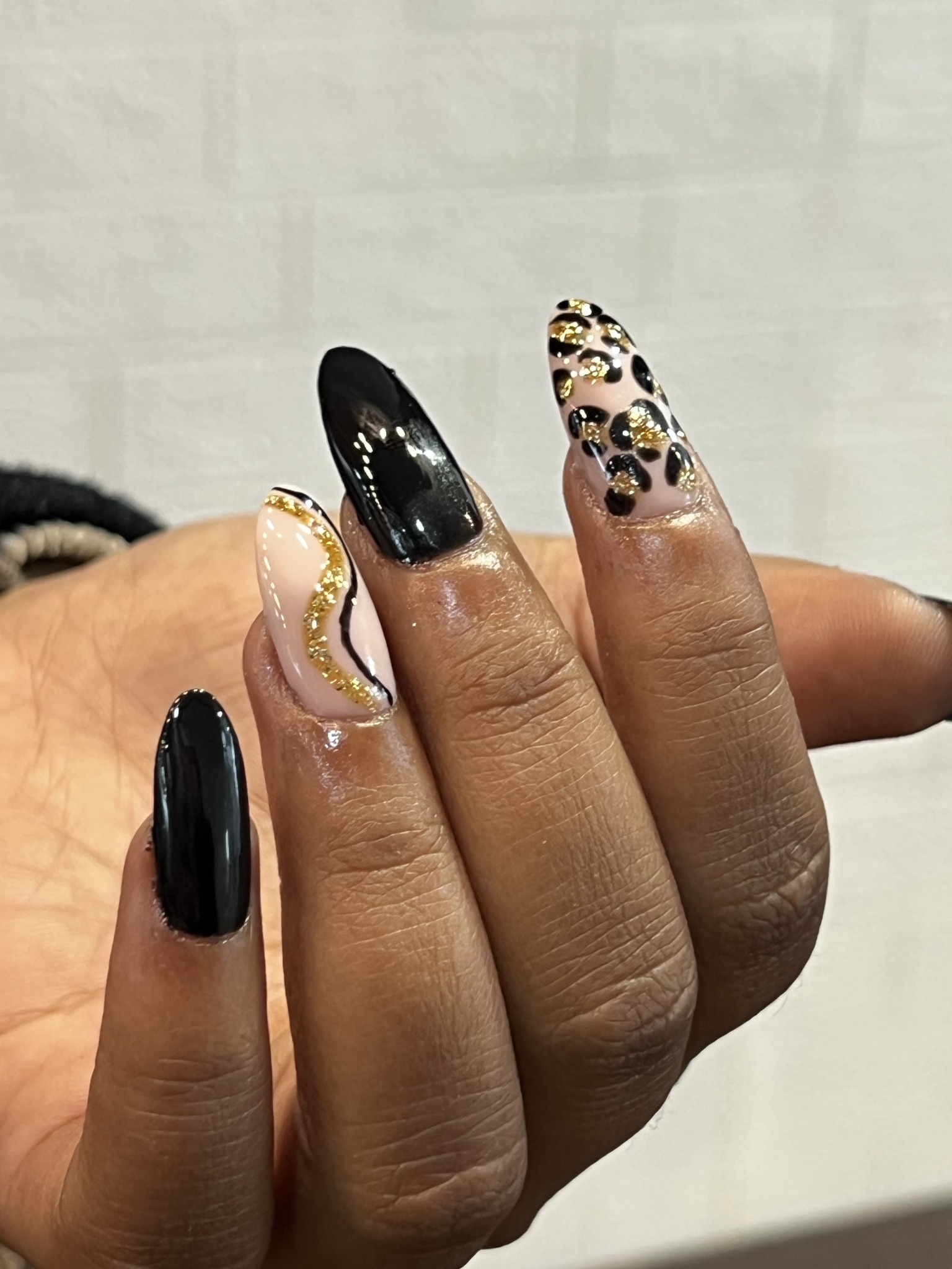 Black designer nail art